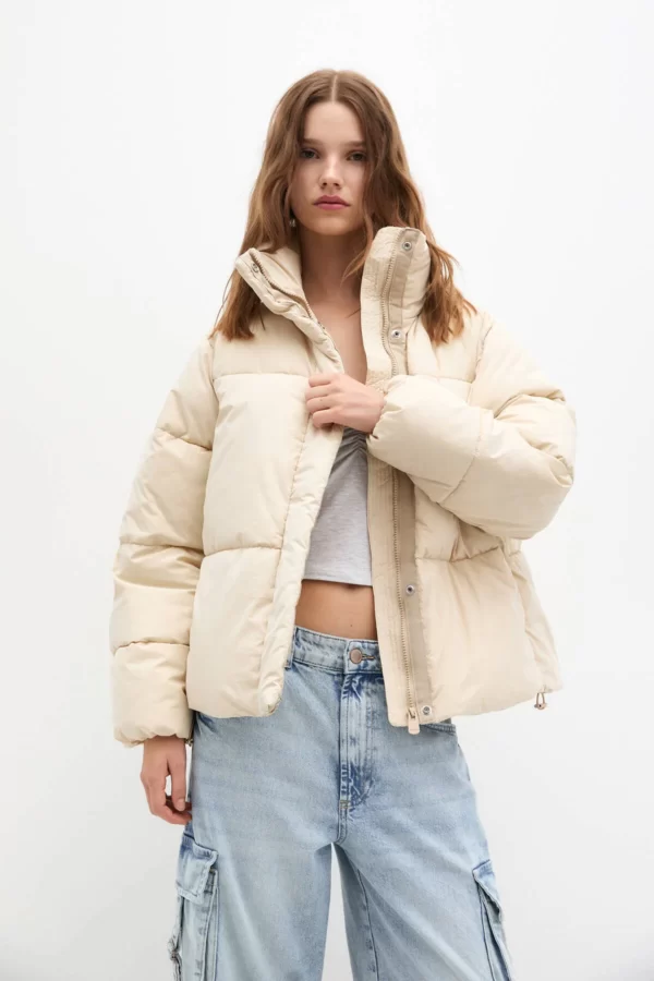 کاپشن یقه ایستاده زنانه پل اندبیرPull & Bear coat2